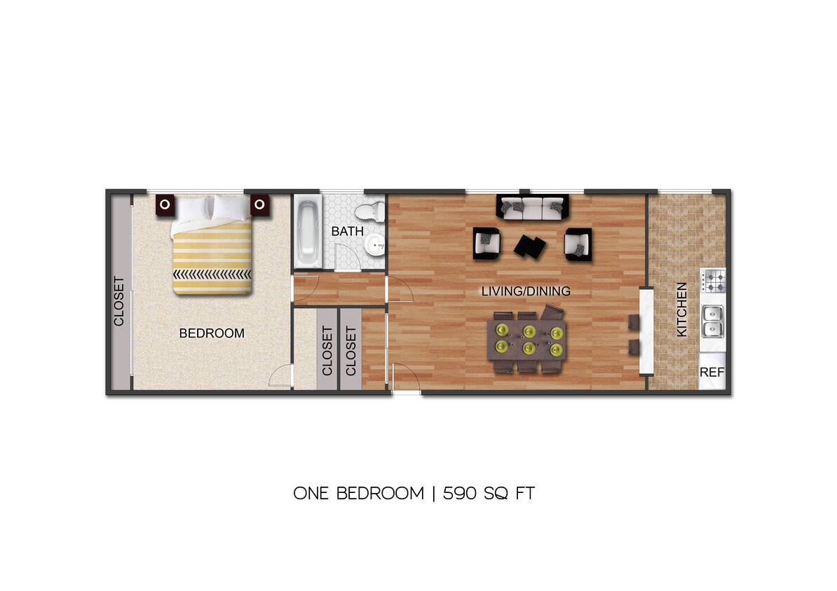 Floor Plan - 1 Bedroom D