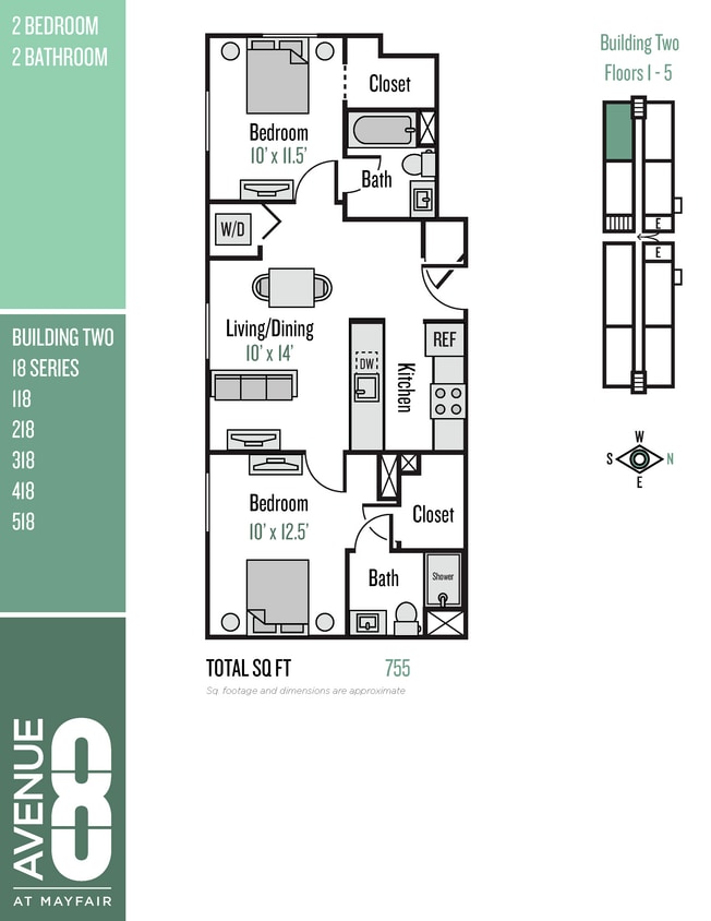 Floor Plan - 18 Series 2 Bedroom / 2 Bath