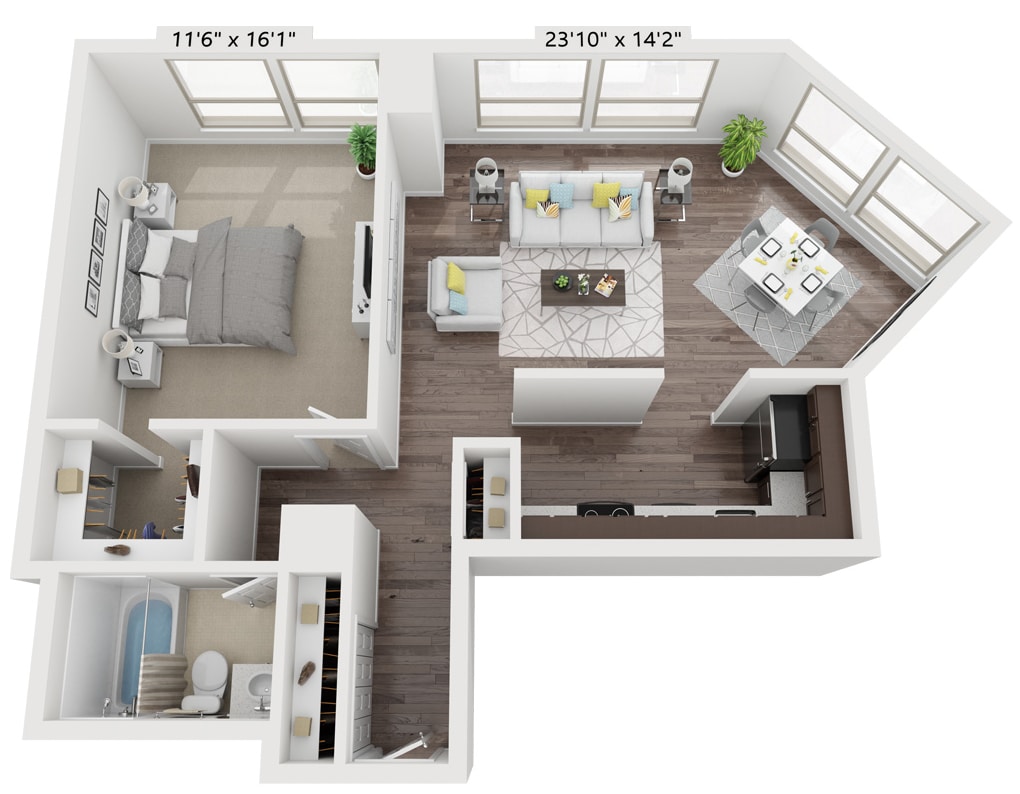 Floor Plan - ONE BEDROOM ELEVEN