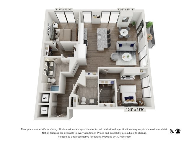 2 bed 2 bath | 1257 sq ft - Two Bedroom Two Bath (1257 SF)