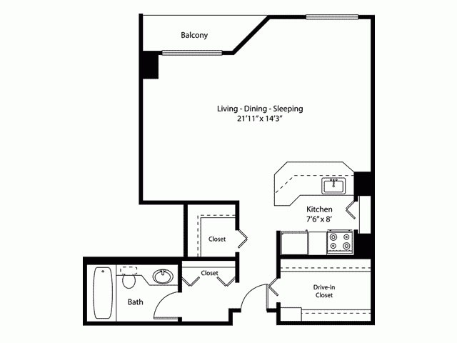 A10.gif - Studio/1 bath