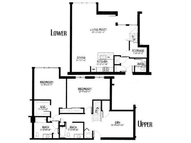 2 Bed + Den / 2.5 Bath Townhouse - 2,077 SF - 2 Bed / 2.5 Bath + Den + Townhouse - 2,077 SF