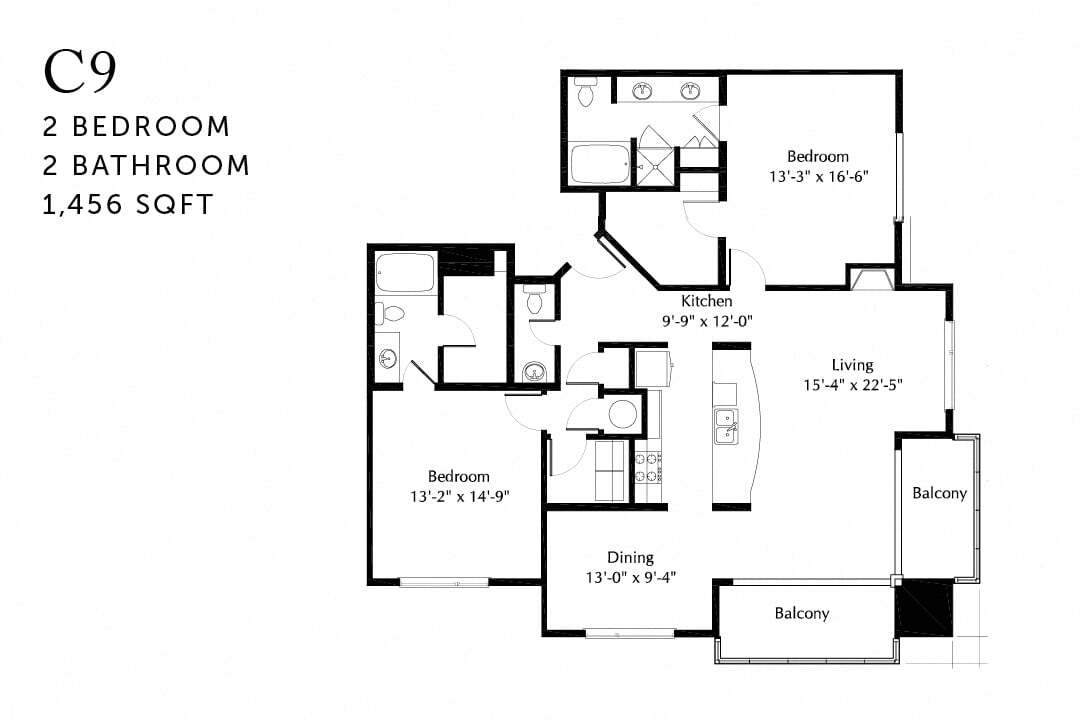 Floor Plan - C9 Two Bedroom Renovated