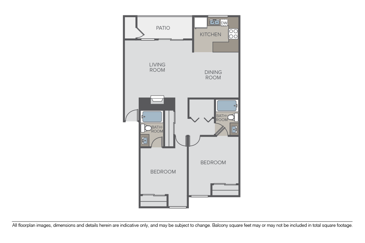 Plan 22B (2 Bed, 2 Bath) - Plan 22B (2 Bed, 2 Bath)