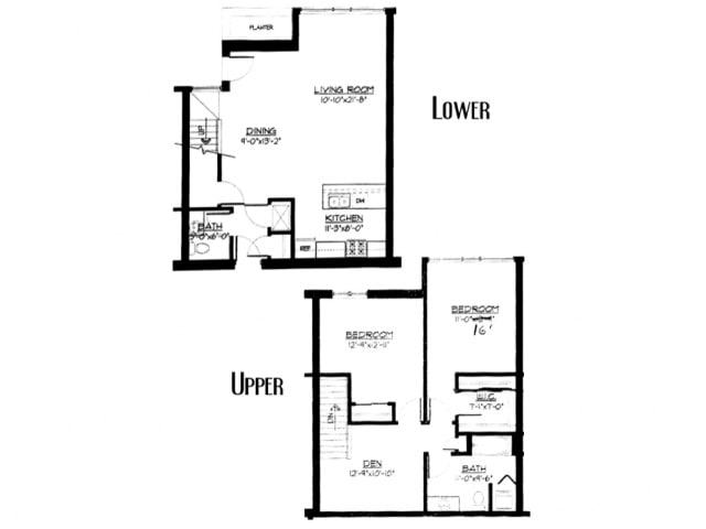 2 Bed + Den / 1.5 Bath Townhouse - 1,475 SF - 2 Bed / 1.5 Bath + Den + Townhouse - 1,475 SF