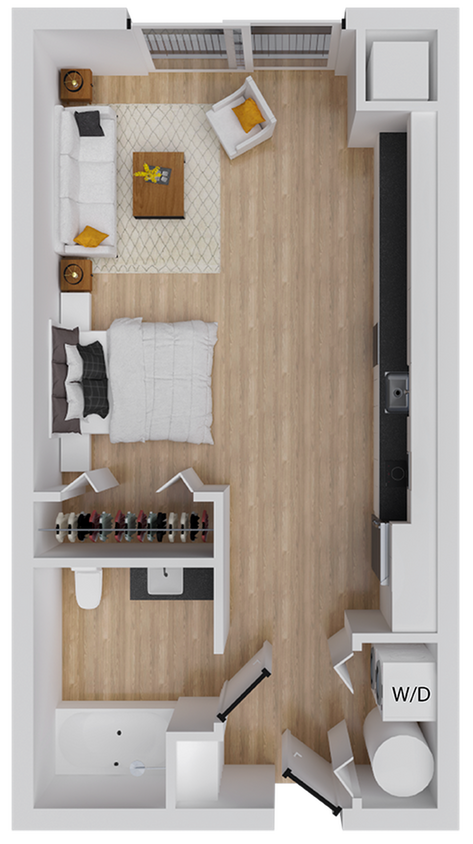 Allegro 4 - 513 square foot studio apartment - Allegro 4