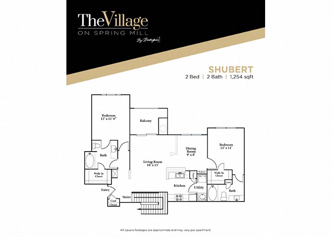 Floor Plan - Schubert - 2 bed 2 bath