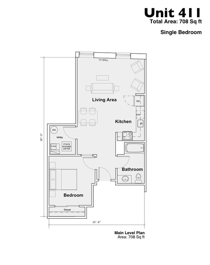 Floor Plan - 411 1B1B