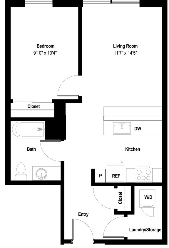 Floor Plan - 1x1 F