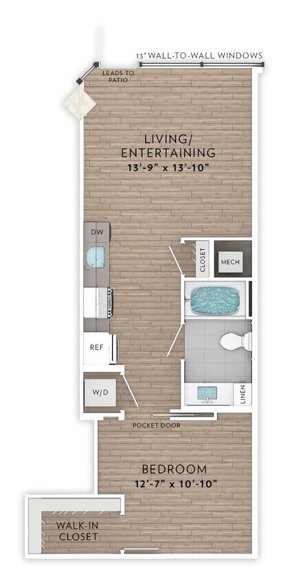 Floor Plan - 6B 1 Bed 1 Bath