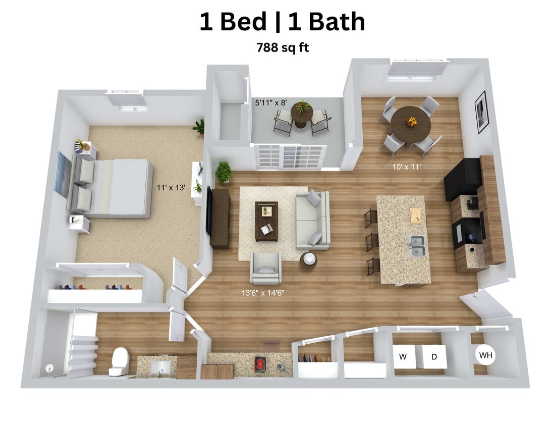 Floor Plan - 1 Bedroom