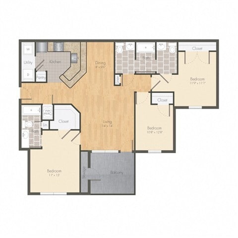Floor Plan - Three Bedroom