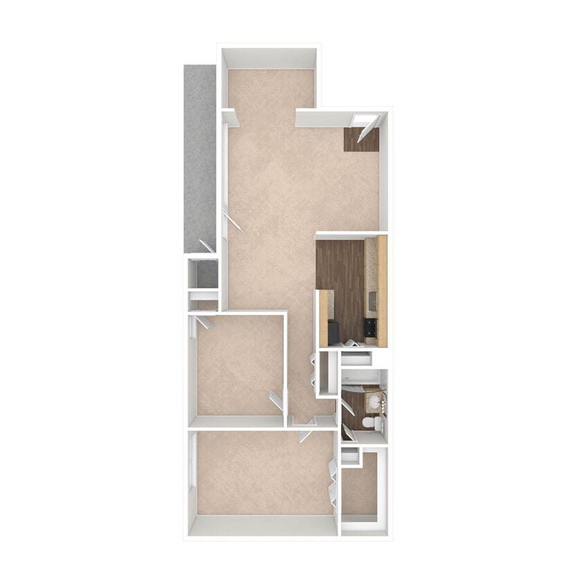 The Elm - 2 Bed, 1 Bath, Den, 981 sq. ft. - The Elm