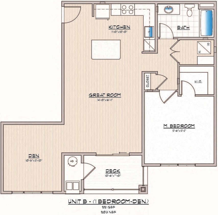Cambria Phase 1, 1 Bed With Den - 1 Bedroom 1 Bathroom with Den