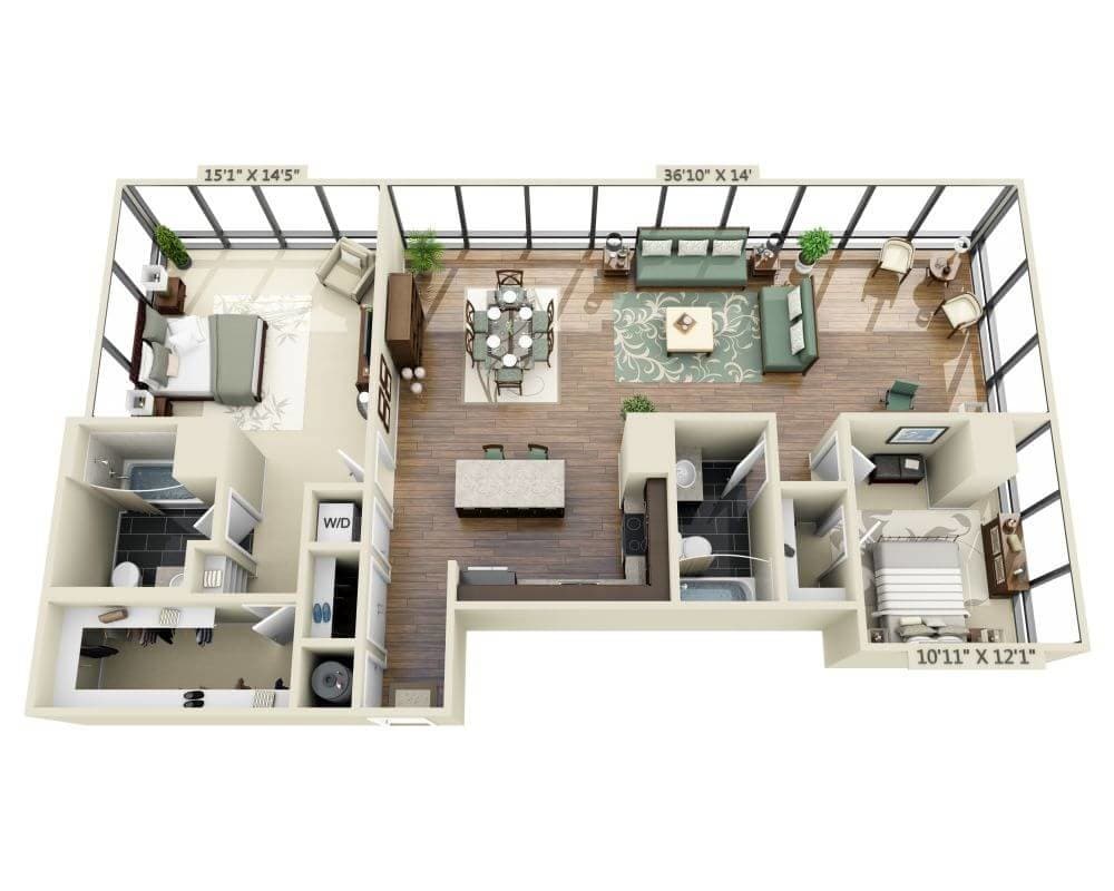 Floor Plan - Two Bedroom B2L