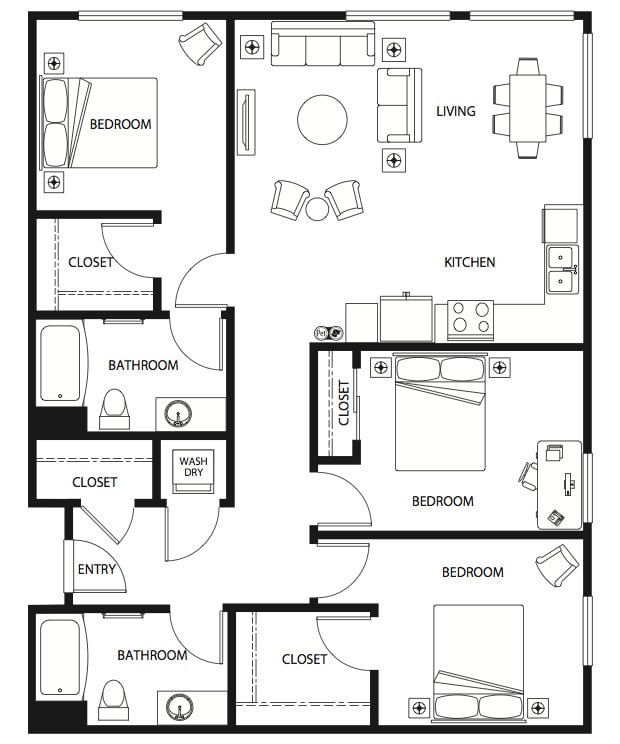 Floor Plan - Three Bedroom C3