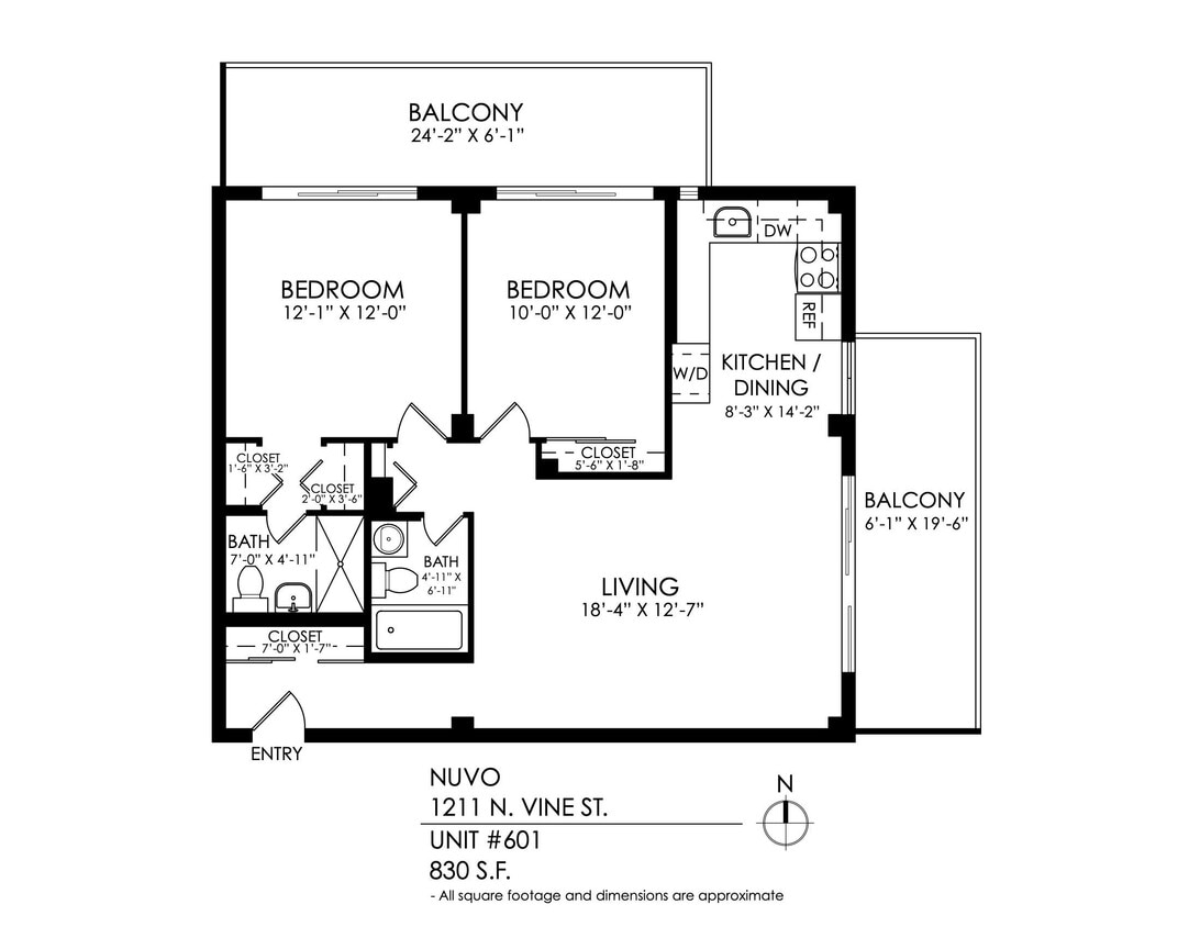 Floor Plan - 2 Bed, 2 Bath RENO