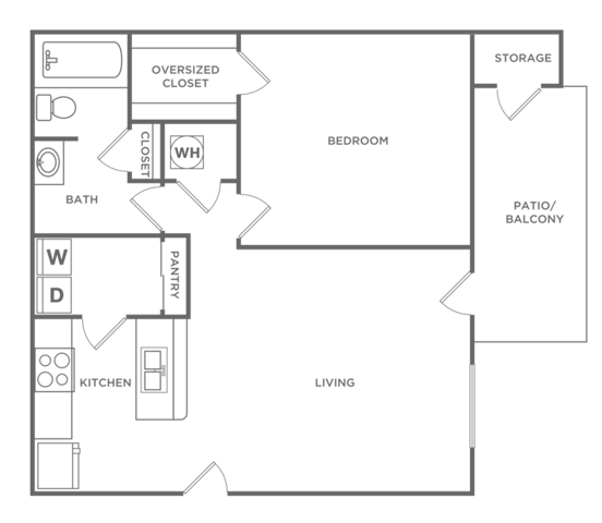 One Bedroom One Bath (710 SF) - One Bedroom One Bath (710 SF)