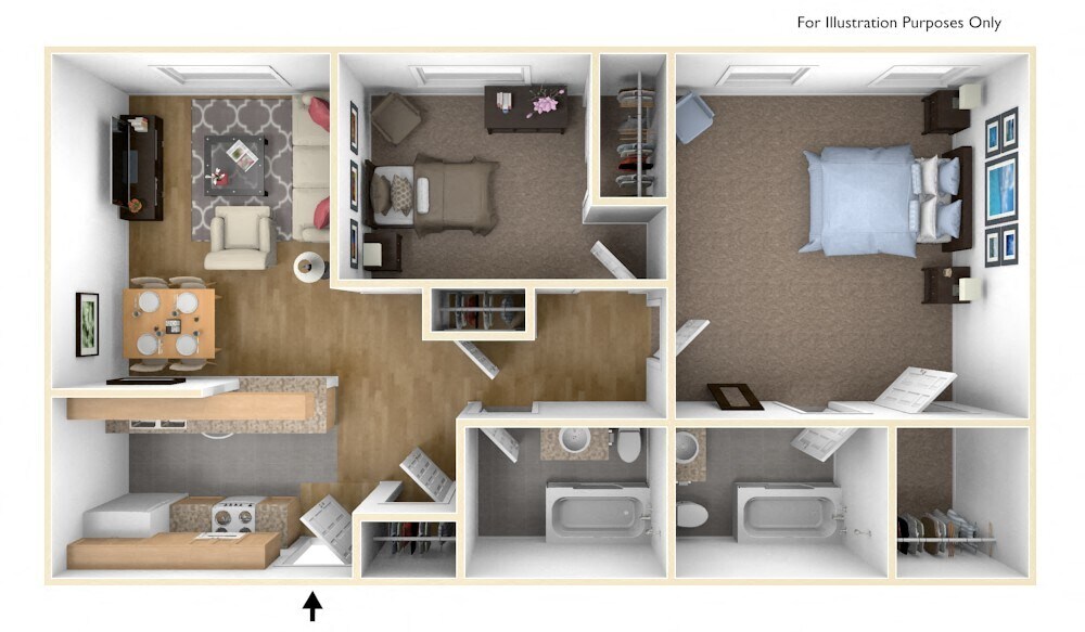 Floor Plan - 2 Bed 2 Bath