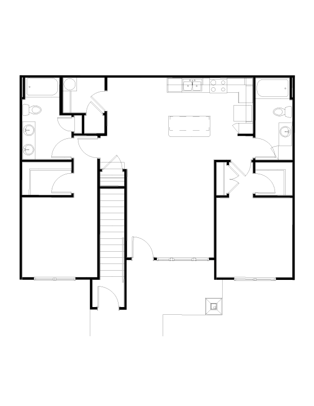 Floor Plan - 2 BR Grand Courtyard Garage