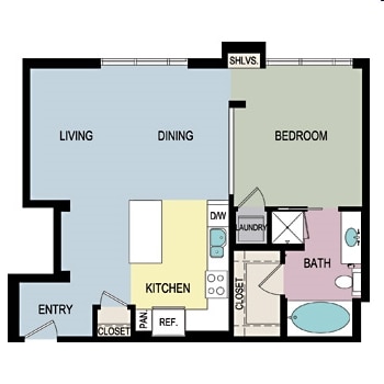 1BR/1BA - A1E