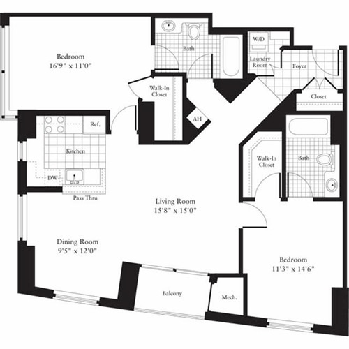 Floor Plan - 2 Bedrooms L