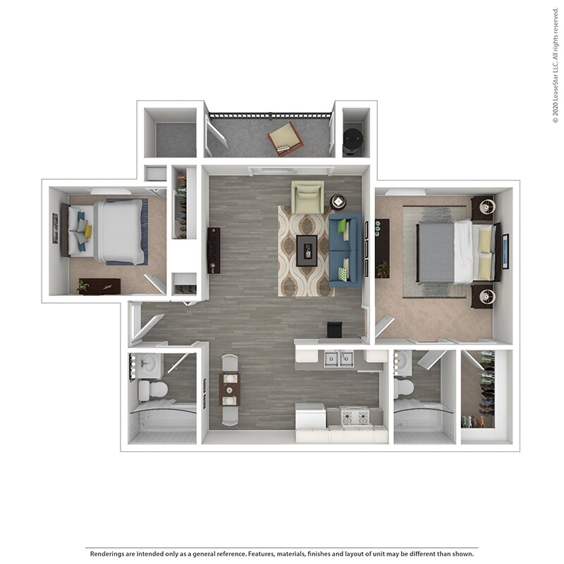 Floor Plan - Two Bedrooms