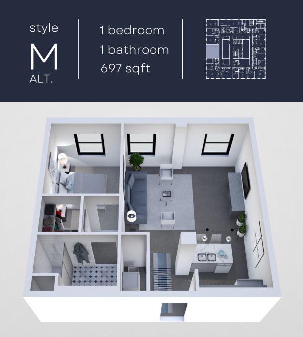Floor Plan - Unit M-Alt