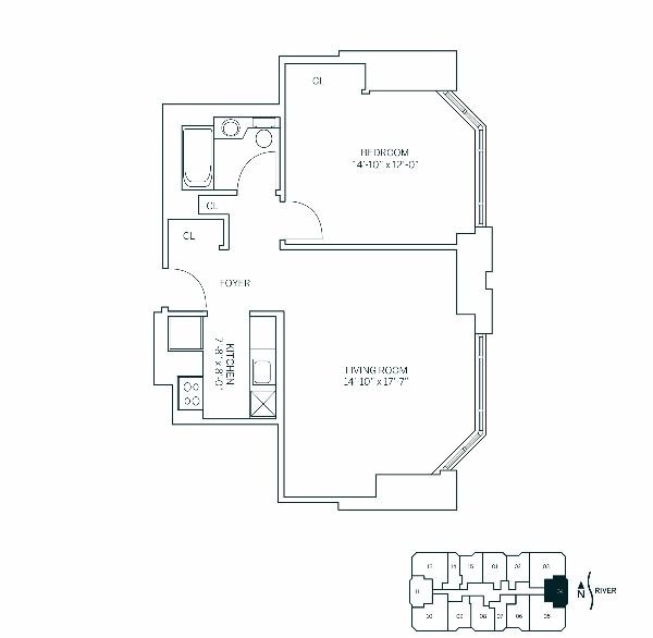 Floor Plan - EAST HAMPTON - 1 Bedroom One Bathroom