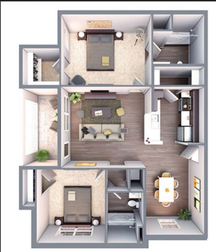 B1 - 2x2 - 953 sqft - B1