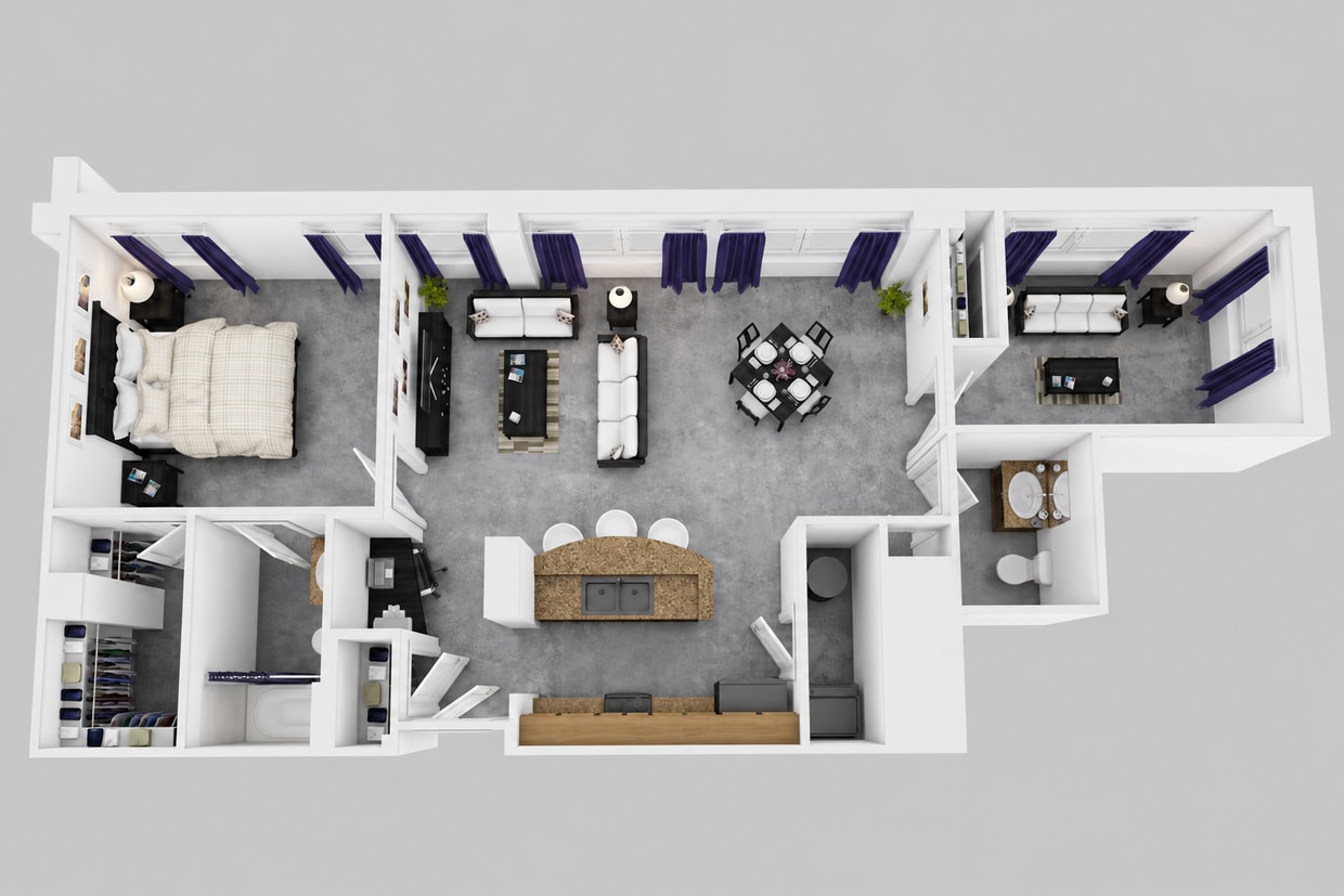 Duval.png - 2 Bedroom, 1 Bath