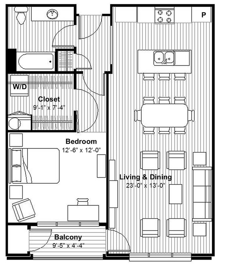 Modern 1 BR + Private Balcony, Spa Tub - Modern 1 BR + Private Balcony, Spa Tub