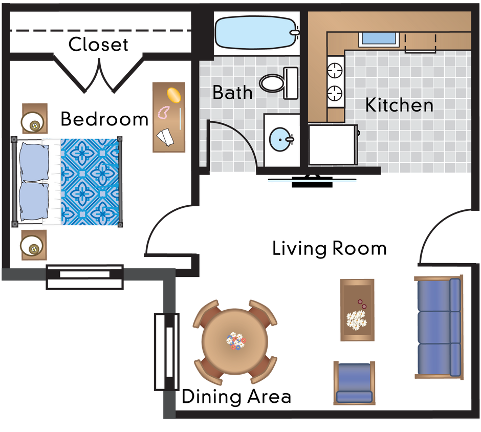 Floor Plan - 1 Bedroom Apt 11
