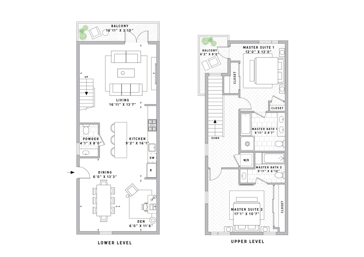Floor Plan - TH1 Townhouse 2 Bed