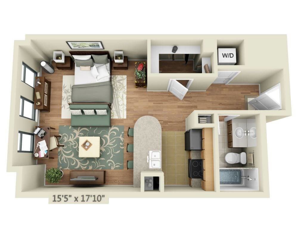 Floor Plan - STUDIO FLAT (E1C)