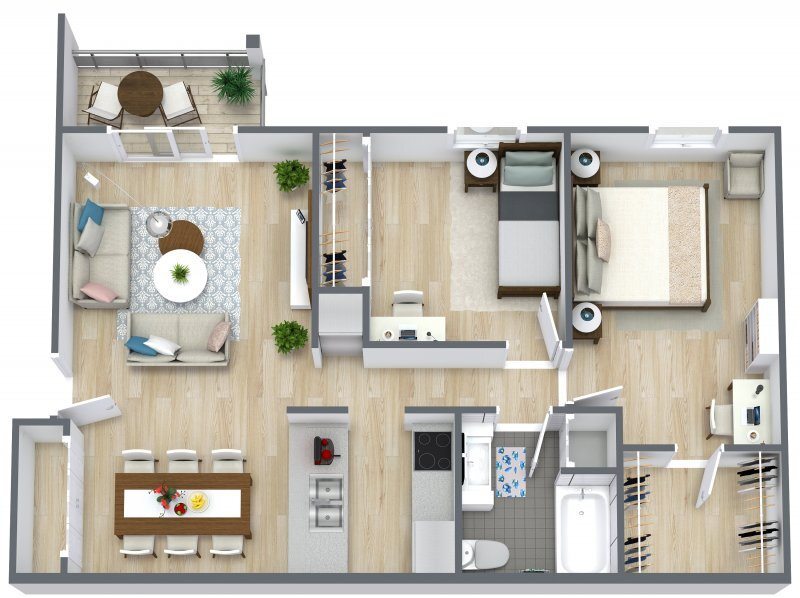 Floor Plan - Two Bedroom One Bath