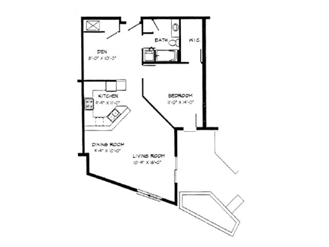 1 Bed + Den / 1 Bath - 972 SF - 1 Bed / 1 Bath + Den - 972 SF