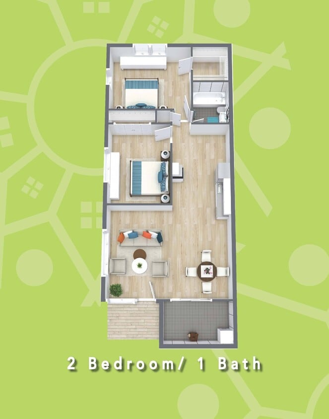 Floor Plan - 2 Bedroom 1 Bathroom