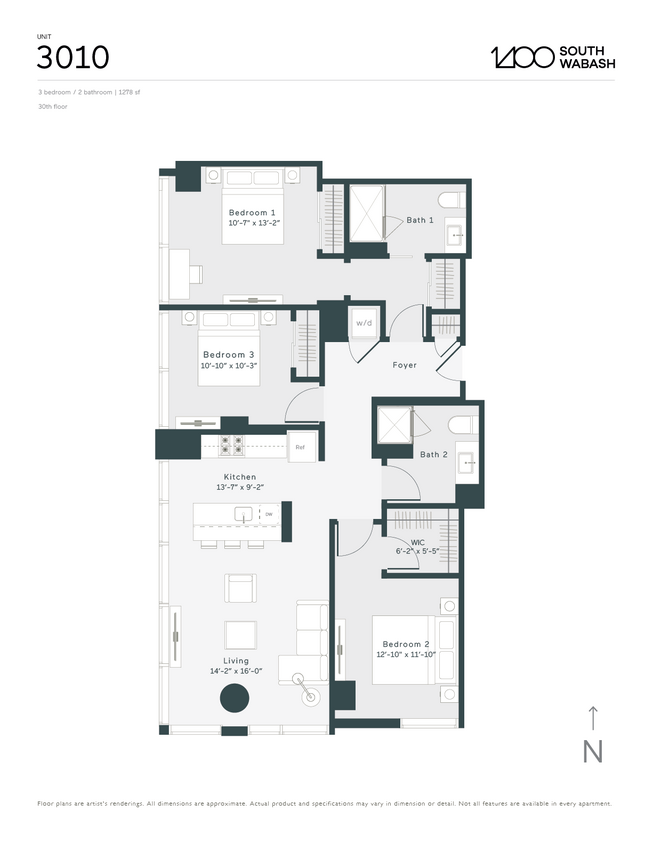 H3 floor plan 1400 Wabash - H3