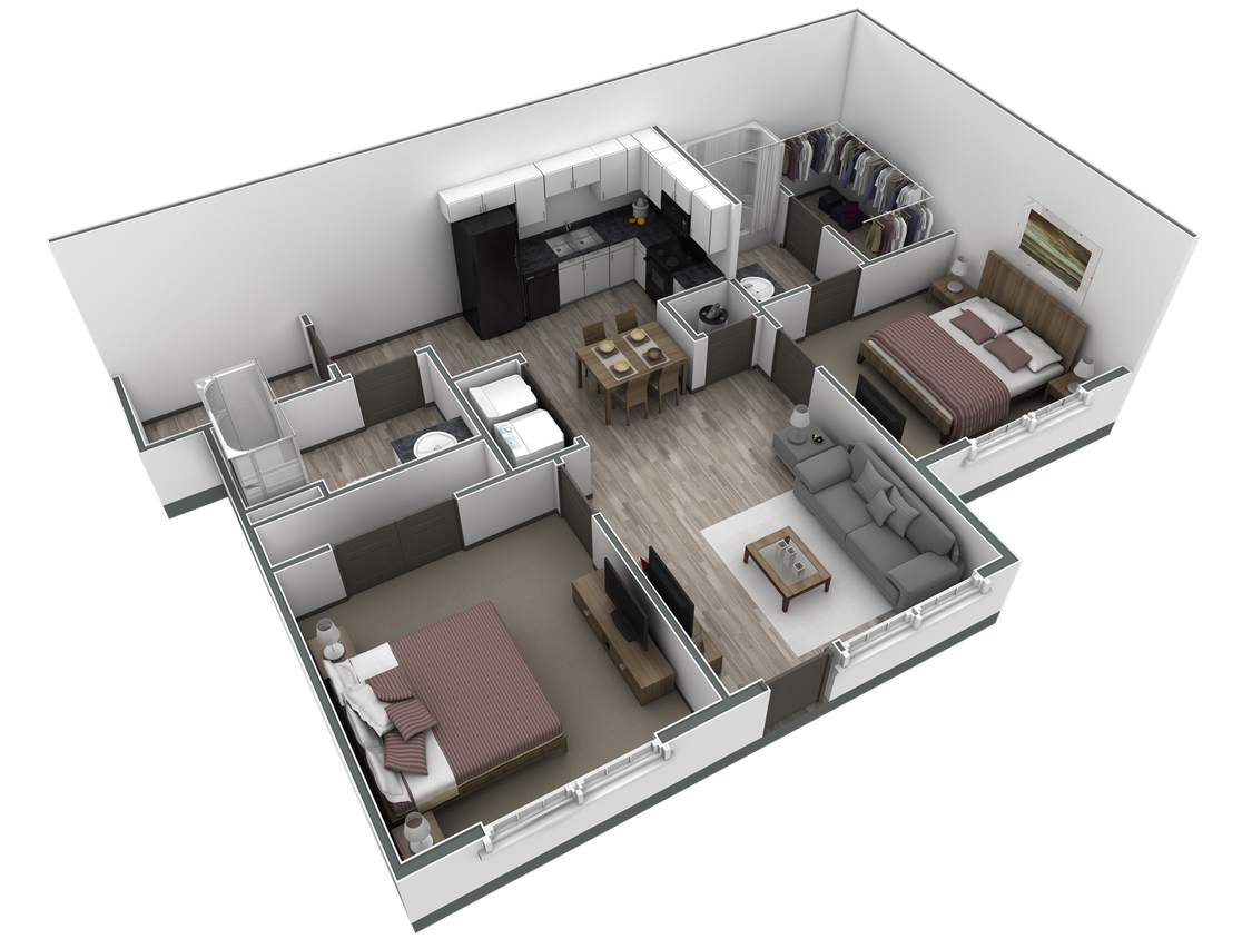 Floor Plan - 2-2 BR Horizon Courtyard
