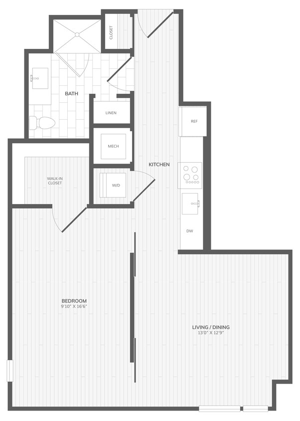 Floor Plan - 1 Bed/1 Bath Medley Penthouse