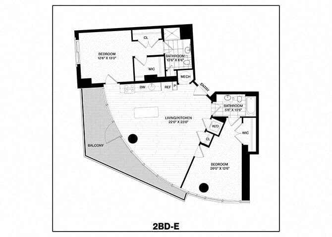 Floor Plan - 2 Bed/2 Bath-E