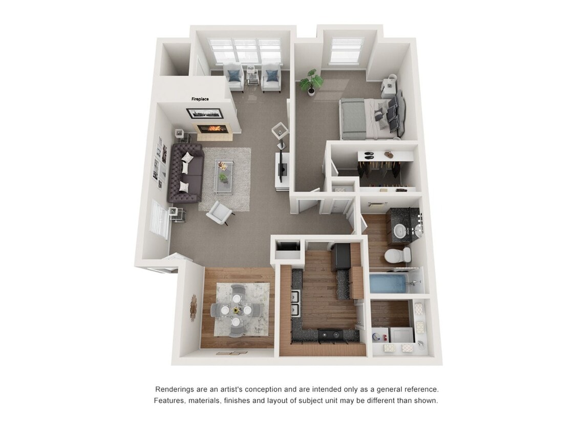 Floor Plan - One Bedroom w/ Sunroom