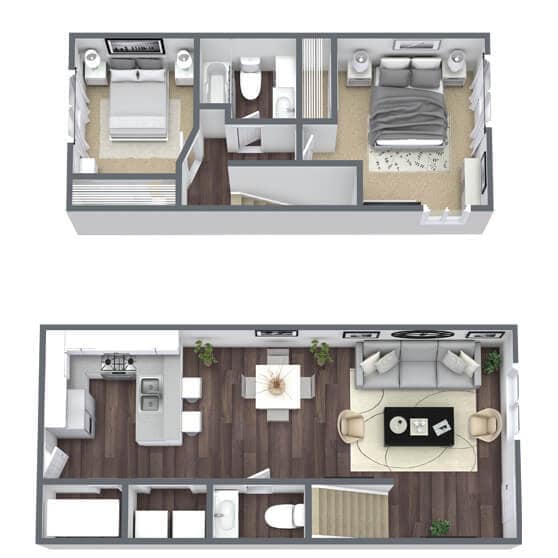 Floor Plan - 2x1.5 Townhome