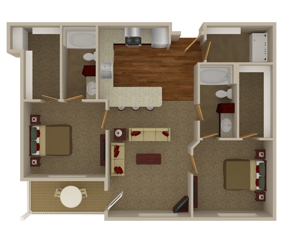 Floor Plan - 2 Bedroom 2 Bathroom