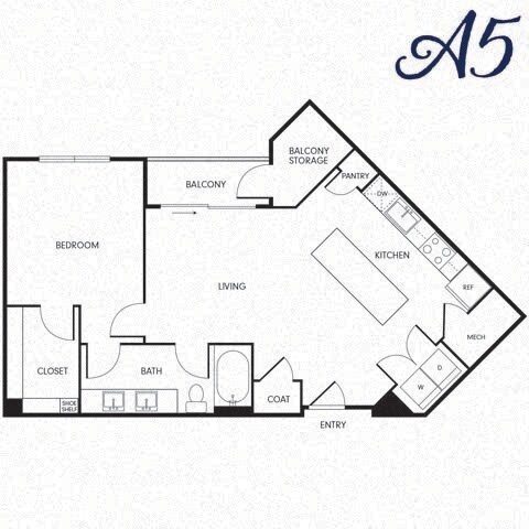 Floor Plan - One-Bedroom (A5)