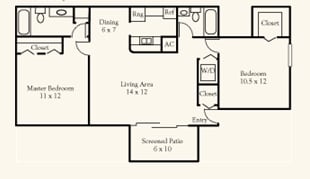 2BR/2BA - The Valley