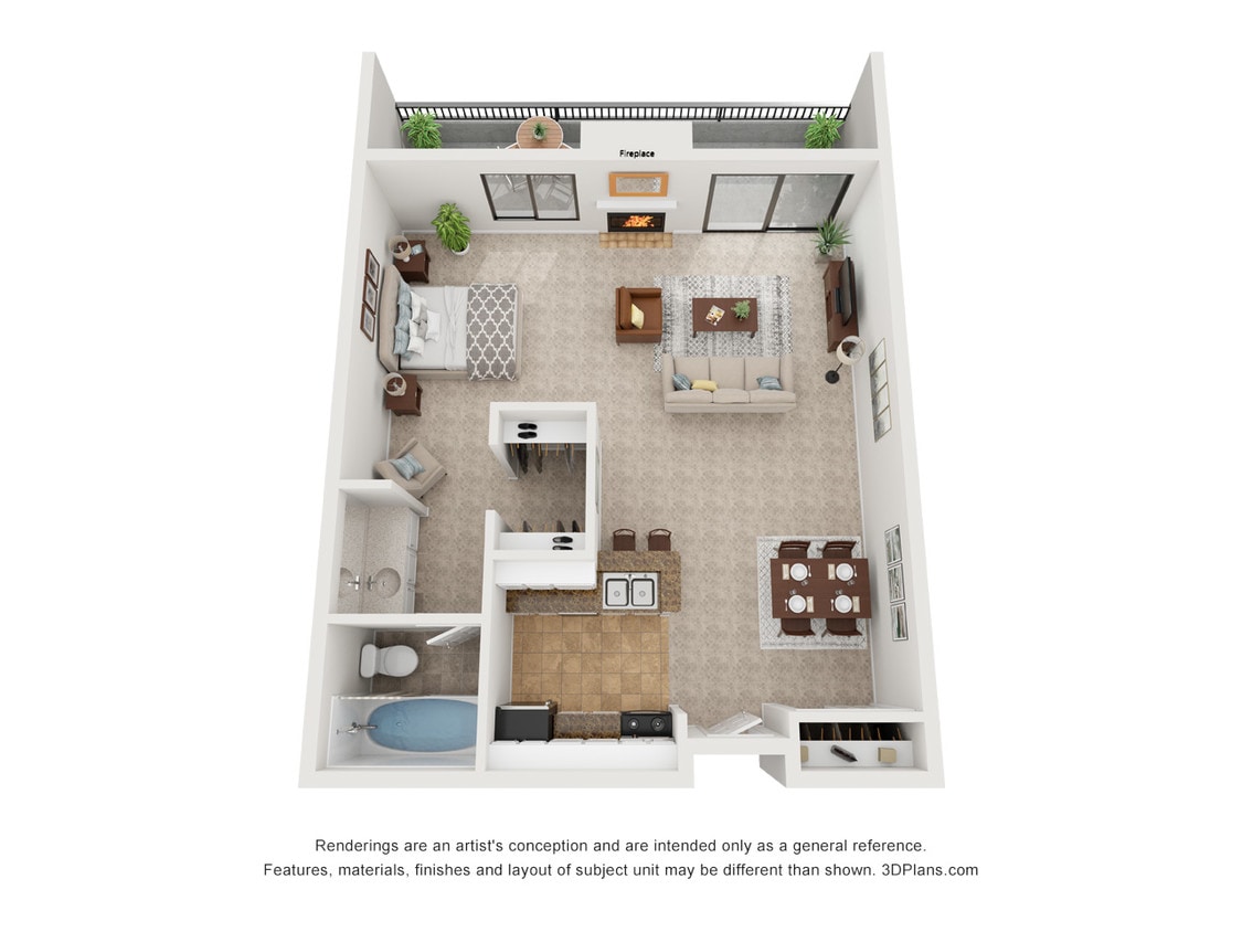 Floor Plan - 0x1br
