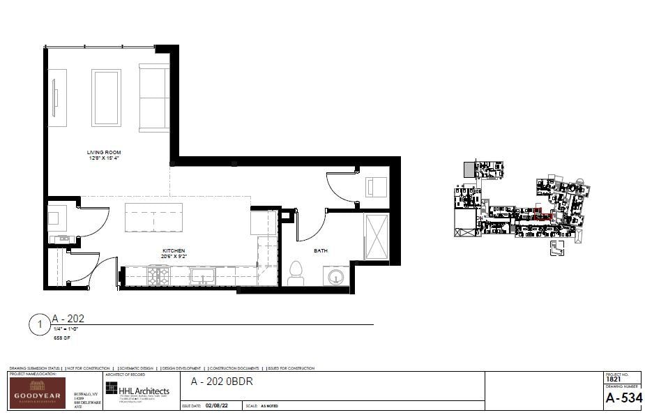 Floor Plan - 0 Beds, 1 Baths