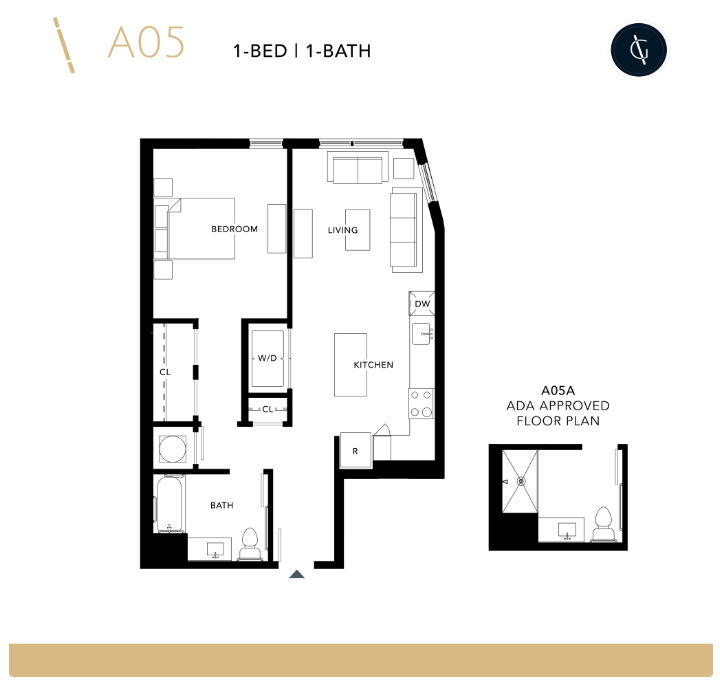 Floor Plan - One Bedroom - A5